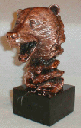 Copper color Bear head statue